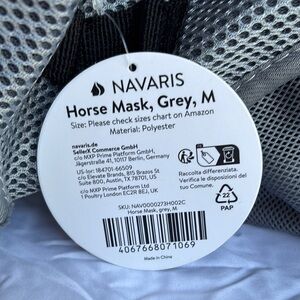 BNWT Navaris Horse Mask: Grey. Sz M. Keep the flies away from the horse’s face!
